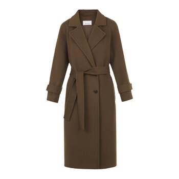 Double-sided woolen coat with a styling french style