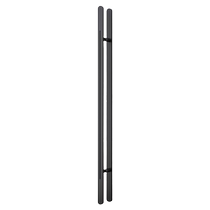 Minimalist glass door handle framed sliding solid wood door handle Chinese style box hotel shop black handrail customization
