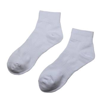 White mid-length anti-odor cotton socks for men and women in autumn and winter