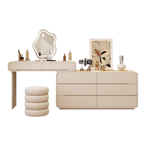 Besti solid wood lacquered dressing table bedside cabinet integrated 2024 new bedroom modern simple cream style