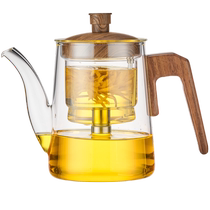 Jianxi Elegant Cup Teapot Heat-resistant Glass Liner Press-type Tea Water Separator Tea Maker Walnut Teacup