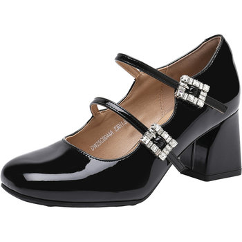 Dadong elegant thick heel round toe shallow mouth mary jane shoes for women