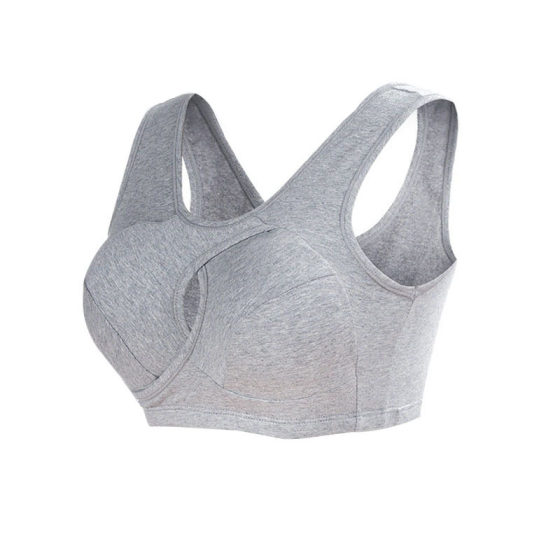 Pure cotton -free steel rim gathered bra and women without marks beautiful vest motion adjustment and anti -down thin underwear