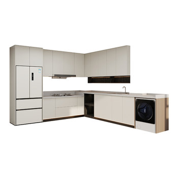 Wall cabinet quartz stone countertop integrated kitchen cabinet