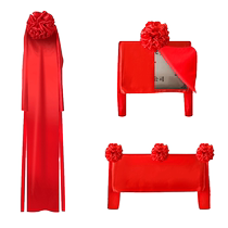 Unveiling Ceremony Red Cloth Opening Signature Flower Ball Red Silk Cloth Plaque Unveiling Cloth Customized Props Shelf Package