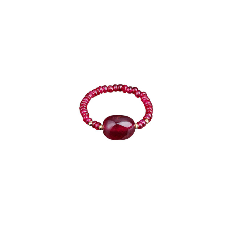 Keqing Jewelry Ruby Ring Genuine Women 18k