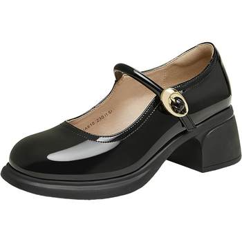 Best picture 2025 spring new shopping mall retro french mary jane shoes thick heel women's single shoes ja610aq5