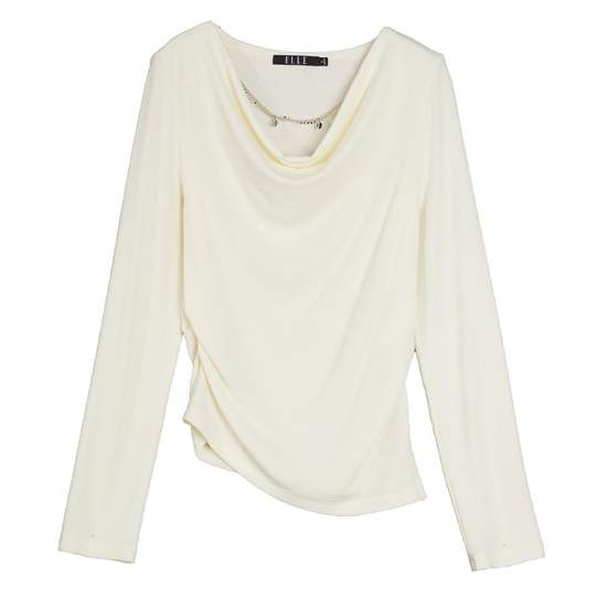 ELLE white sheep wool long-sleeved T-shirt