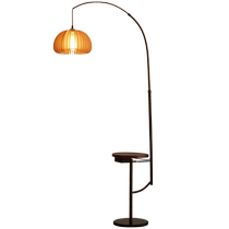 American retro pumpkin storage floor lamp 2024 new living room sofa ambient light medieval decorative vertical lamp