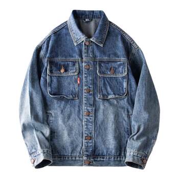 Denim jacket men's autumn loose trendy brand large size jacket