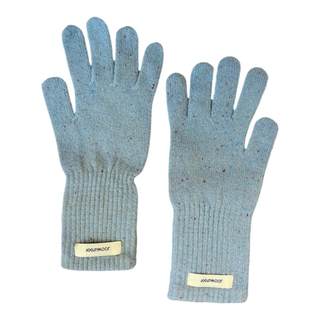 100%羊毛韩版新款彩色点点手套女冬季学生可爱纯色露指可触屏保暖