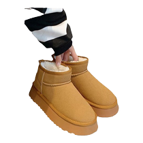 Latest thick-soled snow boots for women 2023 winter fur integrated non-slip warm and lightweight mini cotton shoes for women