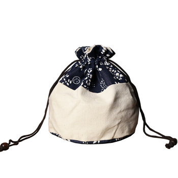 Large cotton linen tug drawstring storage storage bag