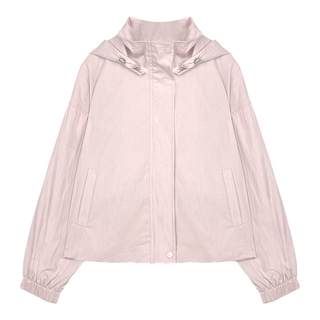 Lu Xiao Tuantuan hooded windbreaker jacket for women 2024 spring new style small short Korean style slimming top