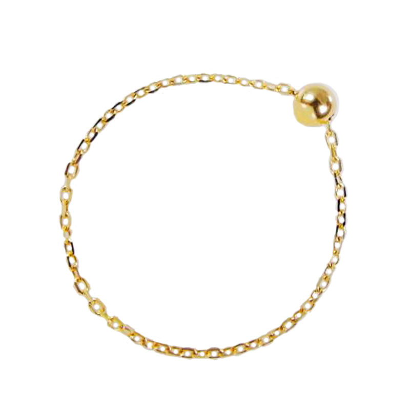 18k gold cross link pass gold beads