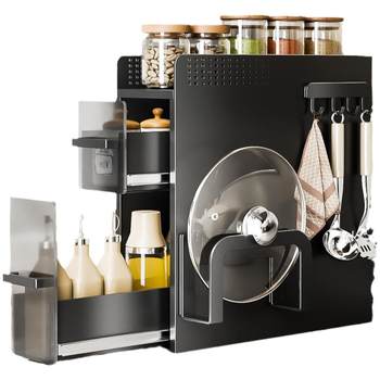No installation material thickened narrow edge pull-out seasoning rack