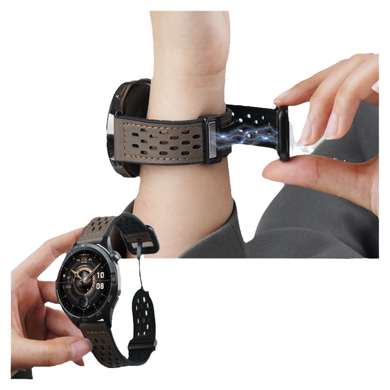Suitable for Xiaomi Watch5 new s5 crazy horse pattern magnetic s4 watch strap sport4 generation watch S3 smart S2 sport S1pro new men and women Huami gtr4 special replacement accessory wristband