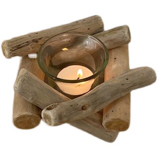 Retro pastoral style driftwood candlestick decorative ornaments