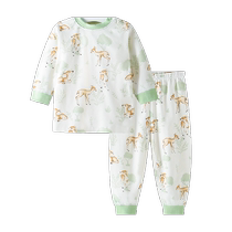 Catman Childrens Autumn Clothes and Autumn Pants Pure Cotton Baby Pajamas Spring and Autumn Boys and Girls Warm Underwear Set Baby Home Clothes