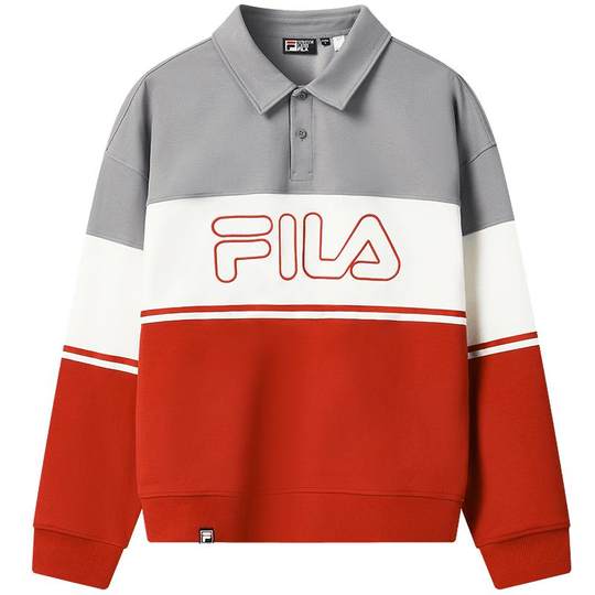 FILA Fila knitted long-sleeved POLO shirt