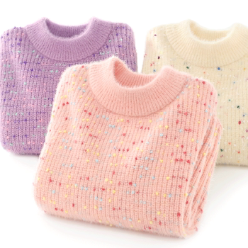 Domiowu girls' autumn and winter imitation mink fur thickened sweater