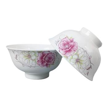 Ceramic rice bowl large size ceramic bowl rice bowl 5 inch porridge bowl anti-scalding high foot family rice bowl ceramic bowl