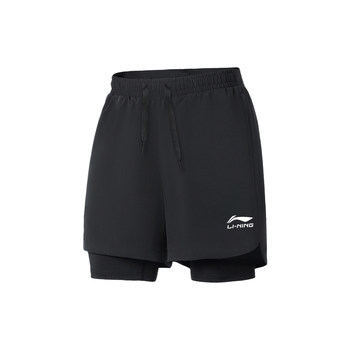 Li ning women's sports shorts anti-exposure fake two-piece quick-drying