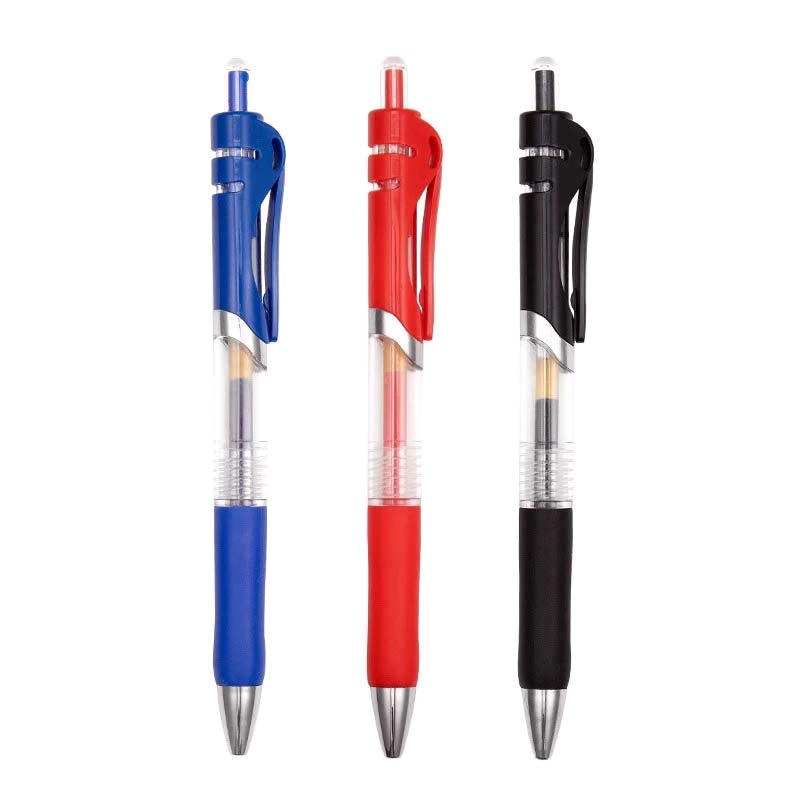 Press the neutral pen 0.5mm refill ballpoint pen signing pen meeting pen black red blue student study office supplies
