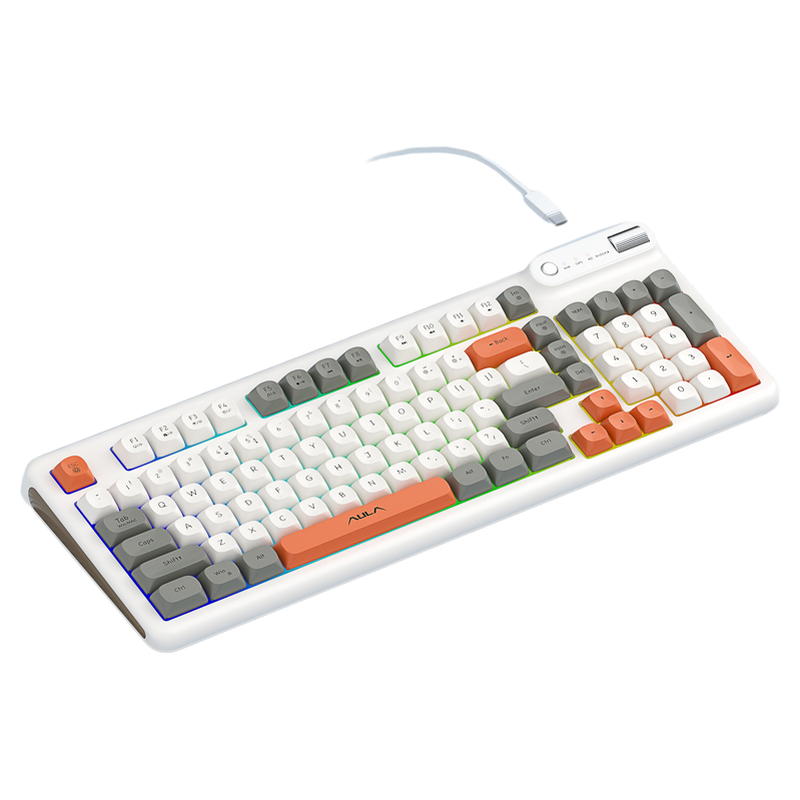 Wolf Spider F3198 wireless keyboard and mouse set three-mode Bluetooth wired light-tone office typing 98 mechanical feel