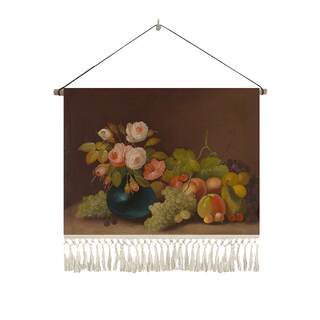 古典花卉挂毯卧室沙发背景墙挂布墙画装饰挂画电表箱遮挡布含流苏