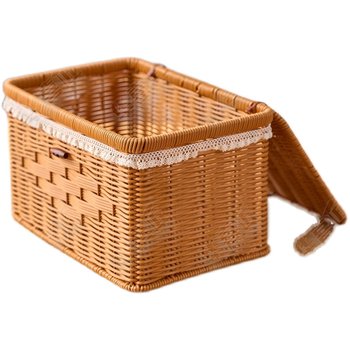 Lx233 square flip lace storage basket jewelry skin care products storage 28*19*18