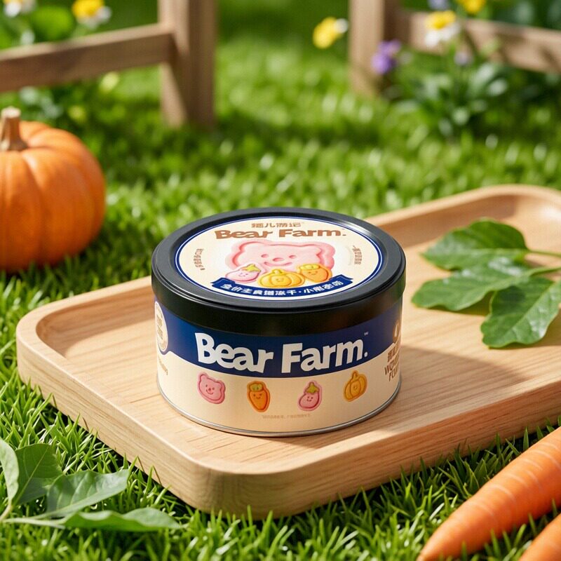 ขนมนมแพะแช่แข็งแห้งสำหรับลูกแมวและแมวโต แบรนด์ Cat Traveler Little Bear Farm ขนมน่ารักช่วยทำความสะอาดฟัน บรรจุในถังแช่แข็งแห้ง
