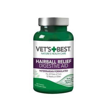 VET'S BEST Green Cross Cat Grass Tablets ເມັດກຳຈັດຂົນແມວ ປັບສະພາບກະເພາະອາຫານ 1 ຂວດ