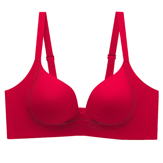 
Moist and red underwear for women, small breasts gathered together, look big, no trace lifting, no steel rings, and second breast bra 2025 new
