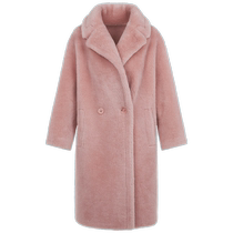 Rheinforiler 100% Pure Wool Grain Long Style Coat 2023 Winter New Superior Sense Warm Woman