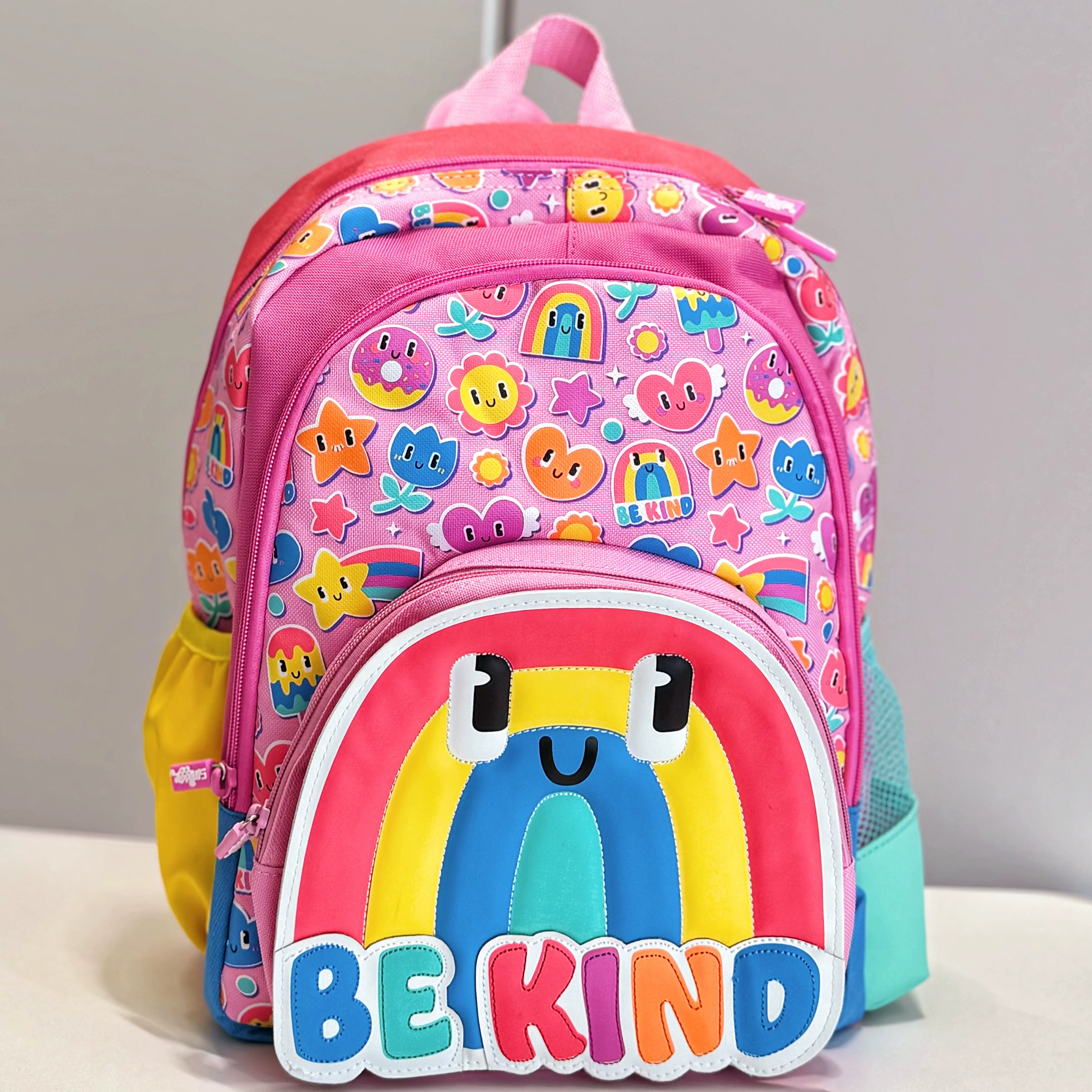 Fuchsia school bag for early age, universal backpack, storage system, 1-3-6 years