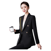 Black Professional Suit Suit Woman Autumn Winter Advanced Sensation Positive Dress Work Suit Jacket Temperament Design Sensation West Suit Jacket