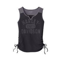 Harley-Davidson Race Her sleeveless knitted womens top motorcycle riding contrast color casual printed T-shirt