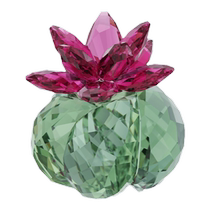 (Chinese Valentine’s Day gift) Swarovski Crystal Flowers—purple red cactus ornaments for gift giving