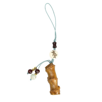 Natural green sandalwood key chain rising steadily mobile phone chain