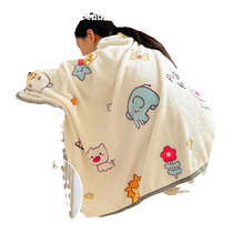 MUJI Summer Cartoon Thin Blanket Childrens Nap Shawl Blanket Office Air Conditioning Blanket Sofa Blanket