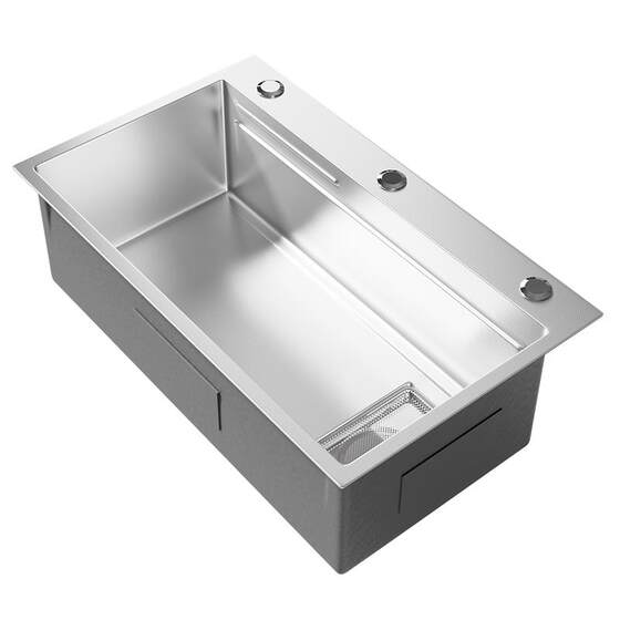 Lambas sink large single-slot kitchen 304 stainless steel dishwashing basin 5mm thickened embossed household dishwashing sink