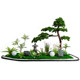 Simulated green plant landscape, indoor under-stairs landscaping, window display, light luxury furnishings, large plant artificial trees