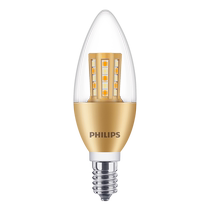 Philips candle bulb led three-color crystal tip bubble e14e27 screw household energy-saving pull tail bubble crystal lamp