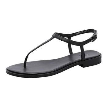 AITA / AITA ເກີບຫນັງແທ້ thong sandals summer flip-flops minimalist ເກີບແມ່ຍິງຮາບພຽງບາງສາຍ Roman beach shoes sheepskin