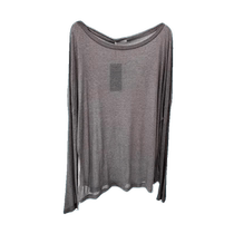 Ice silk knitted sun protection blouse womens summer thin one-line collar loose long-sleeved mask T-shirt air-conditioning shirt top