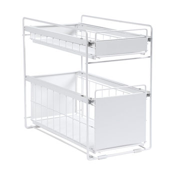 Lower sink storage rack kitchen floor-standing telescopic storage rack