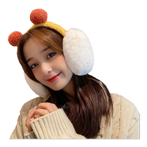 Earmuffs for women in winter Korean version cute and adorable bear ears contrasting color earmuffs student warm earmuffs fashionable