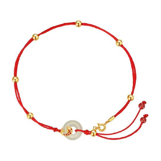Chinese gold and silver jewelry red rope anklet girls' feet jewelry