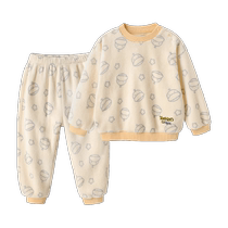 (IP joint) Ins childrens clothing childrens home suit boysgirls 2022 autumn and winter gushed warm pyjamas